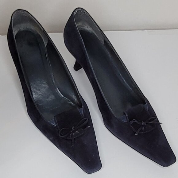 Stuart weitzman NavyBlue Satin Debutant Women's Evening High Heels - Picture 1 of 10